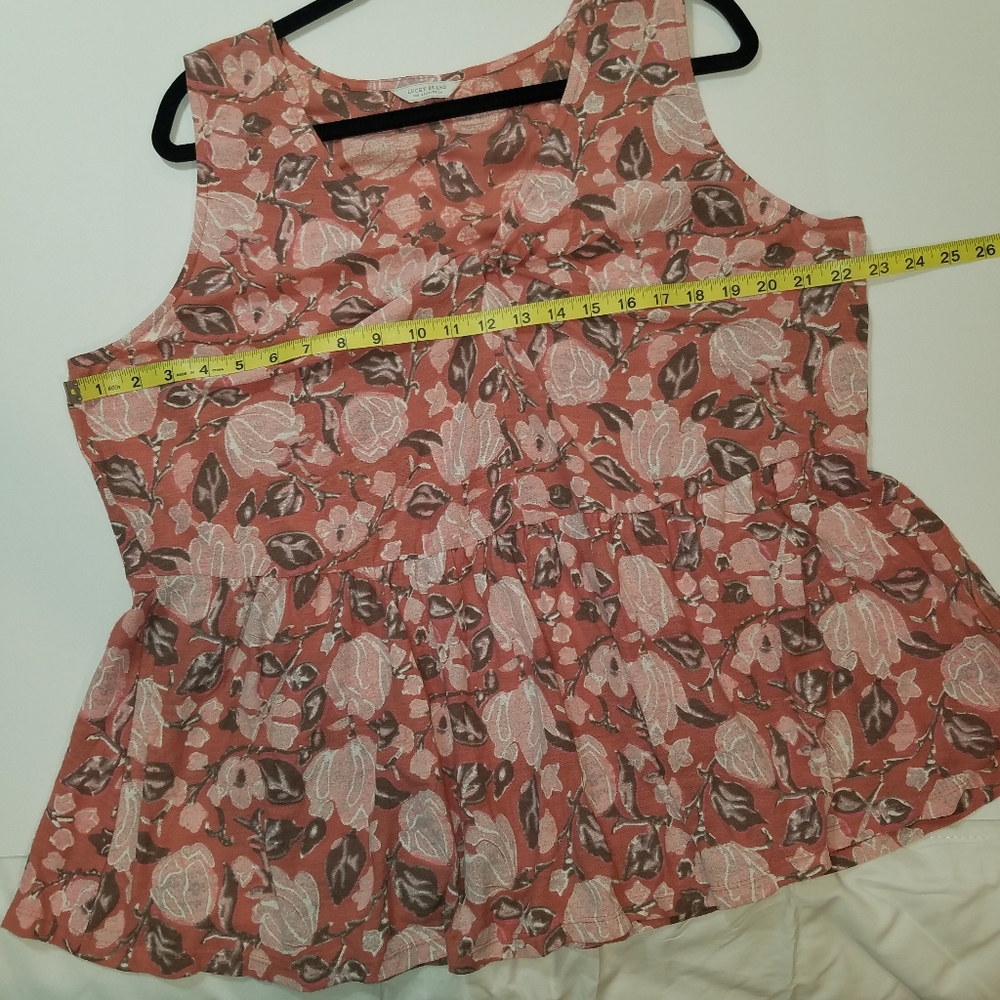 Lucky brand peplum cotton blouse, 2X